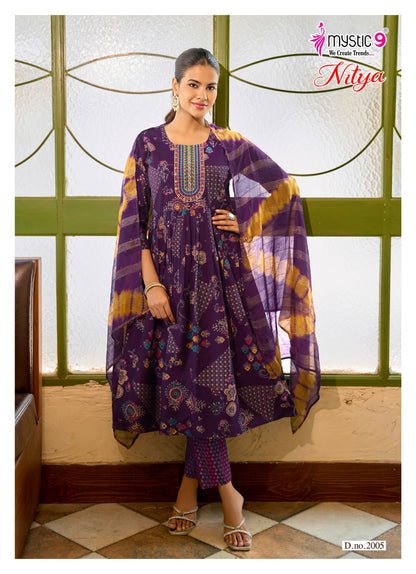 Nitya Vol 2 Mystic 9 Vertican Readymade Anarkali Suits Exporter Ahmedabad