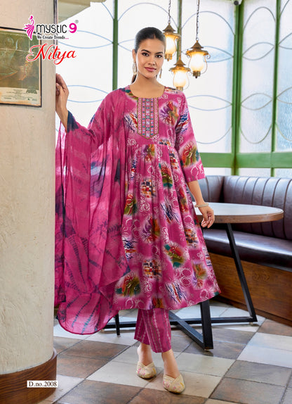 Nitya Vol 2 Mystic 9 Vertican Readymade Anarkali Suits Exporter Ahmedabad