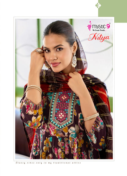 Nitya Vol 2 Mystic 9 Vertican Readymade Anarkali Suits Exporter Ahmedabad