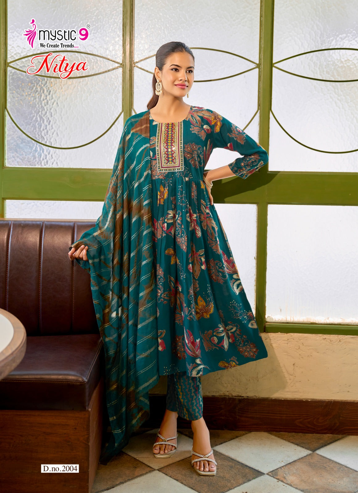 Nitya Vol 2 Mystic 9 Vertican Readymade Anarkali Suits Exporter Ahmedabad