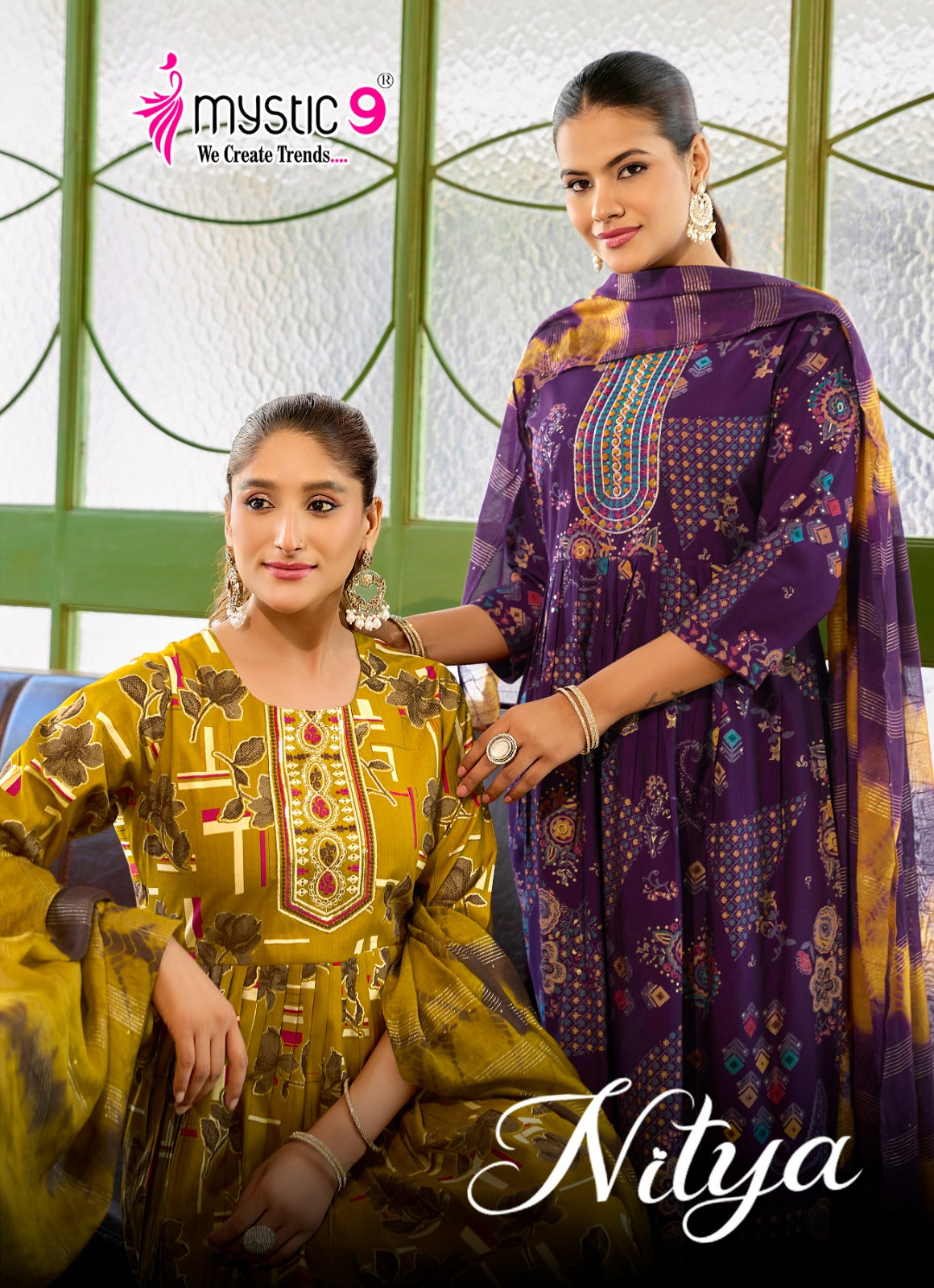 Nitya Vol 2 Mystic 9 Vertican Readymade Anarkali Suits Exporter Ahmedabad