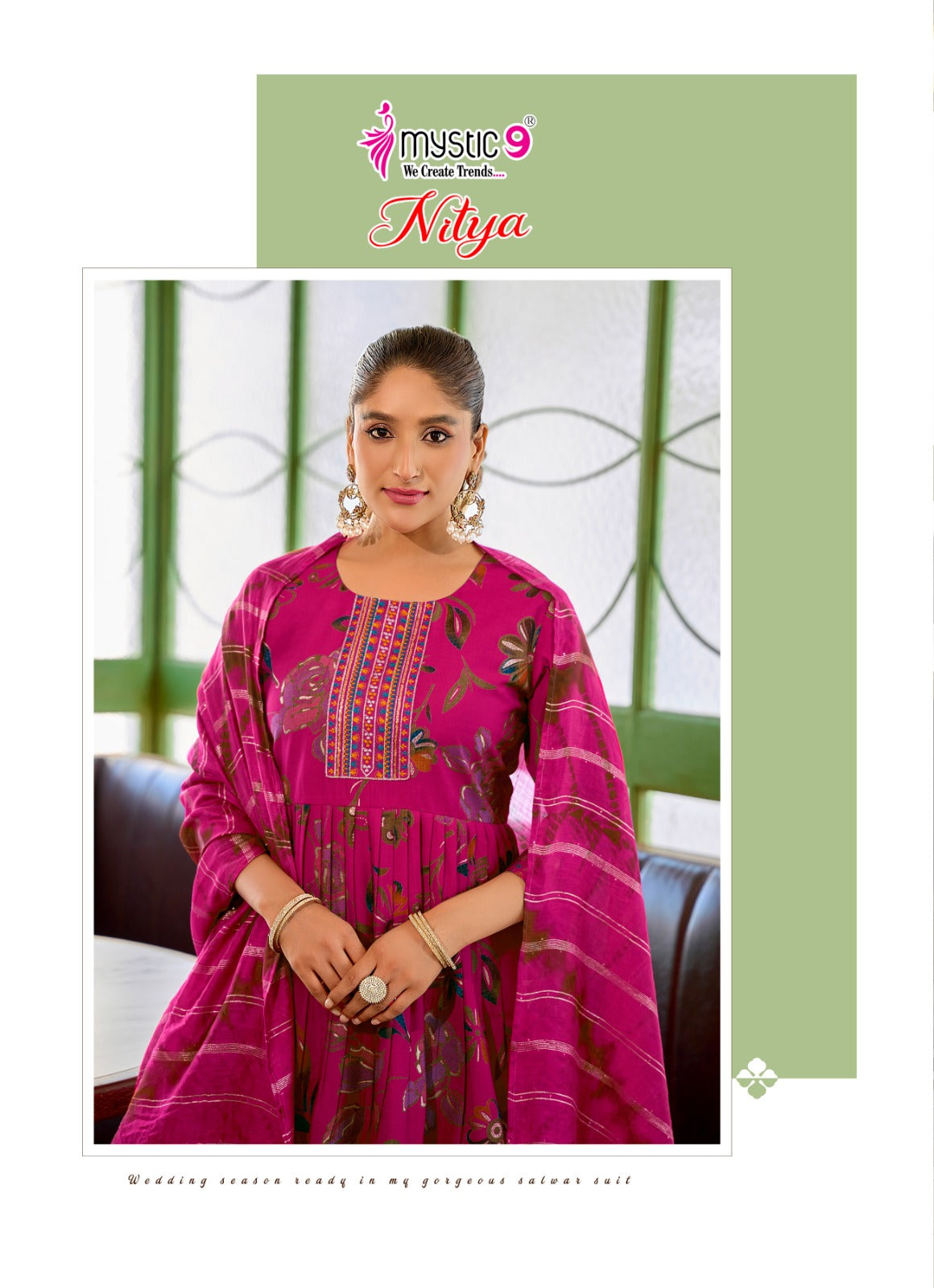 Nitya Vol 2 Mystic 9 Vertican Readymade Anarkali Suits Exporter Ahmedabad