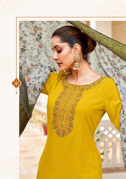 Nitya Vol 2 Wooglee Viscose Weaving Readymade Pant Style Suits Wholesale Rate