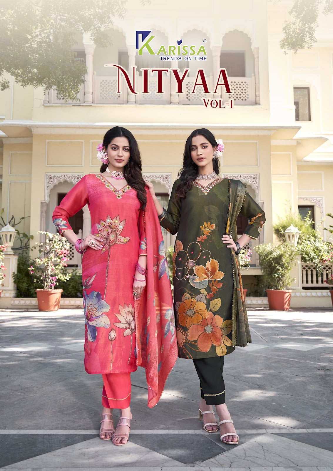 Nityaa Vol 1 Karissa Viscose Readymade Pant Style Suits Supplier India