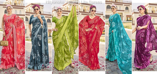 Nityansha Vallabhi Lite Georgette Sarees Supplier Gujarat