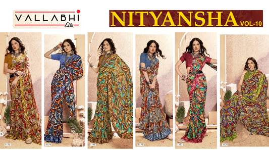 Nityansha Vol 10 Vallabhi Lite Georgette Sarees Manufacturer Gujarat
