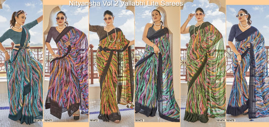 Nityansha Vol 2 Vallabhi Lite Georgette Sarees Wholesale Price