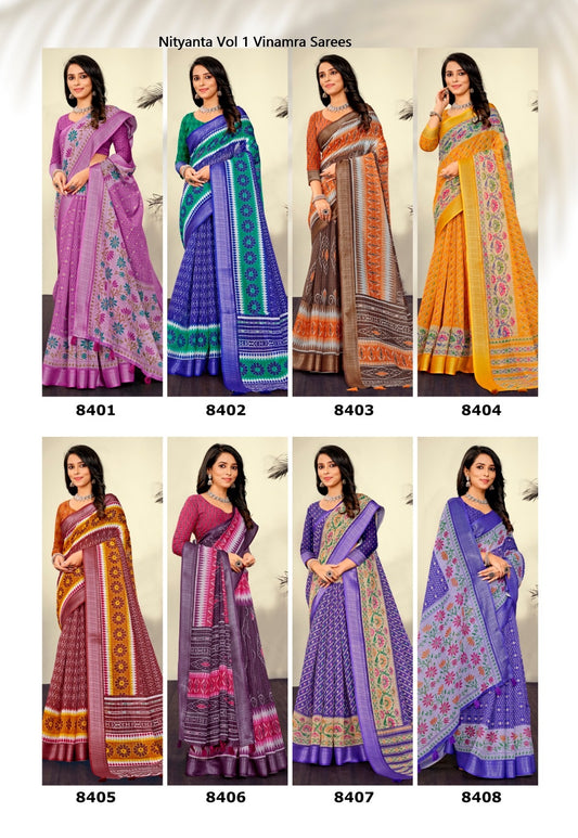Nityanta Vol 1 Vinamra Cotton Sarees Wholesaler India
