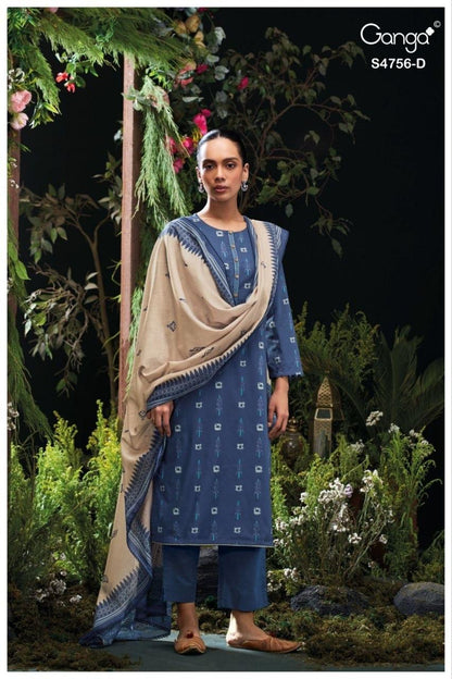 Nityasha S4756 Ganga Cotton Plazzo Style Suits Supplier Gujarat