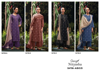 Nityasha S4756 Ganga Cotton Plazzo Style Suits Supplier Gujarat