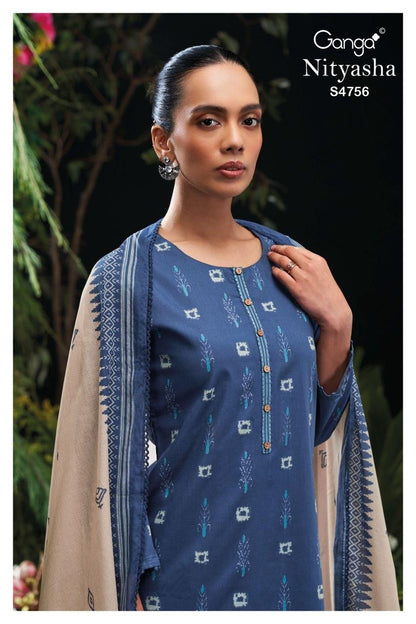 Nityasha S4756 Ganga Cotton Plazzo Style Suits Supplier Gujarat