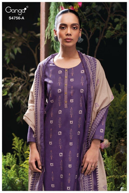 Nityasha S4756 Ganga Cotton Plazzo Style Suits Supplier Gujarat