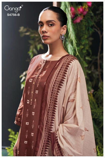 Nityasha S4756 Ganga Cotton Plazzo Style Suits Supplier Gujarat