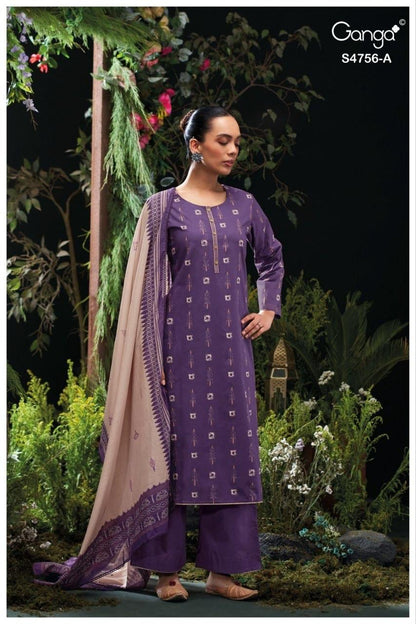 Nityasha S4756 Ganga Cotton Plazzo Style Suits Supplier Gujarat