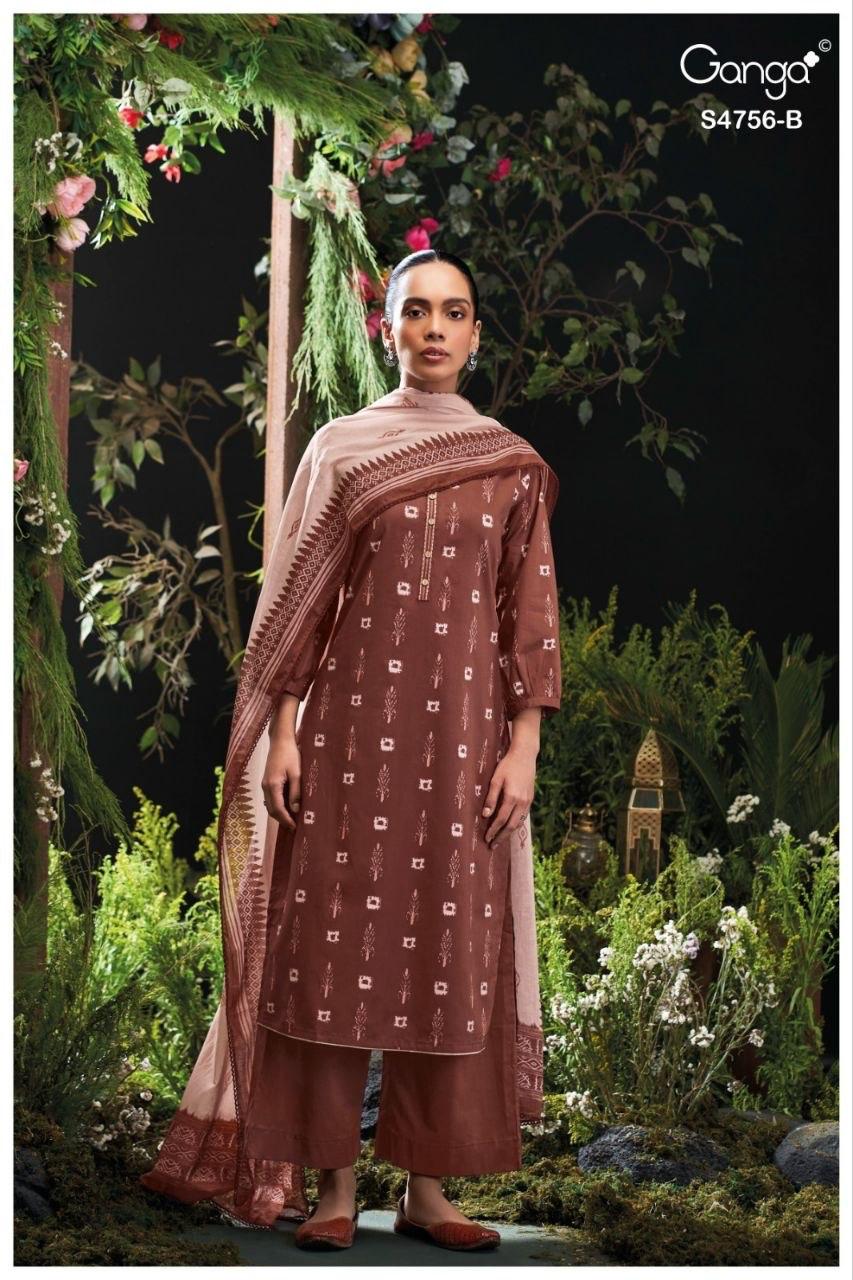 Nityasha S4756 Ganga Cotton Plazzo Style Suits Supplier Gujarat