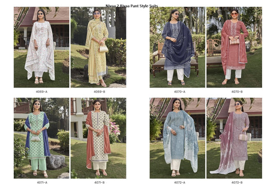 Nivaa 2 Rivaa Lawn Pant Style Suits Manufacturer India