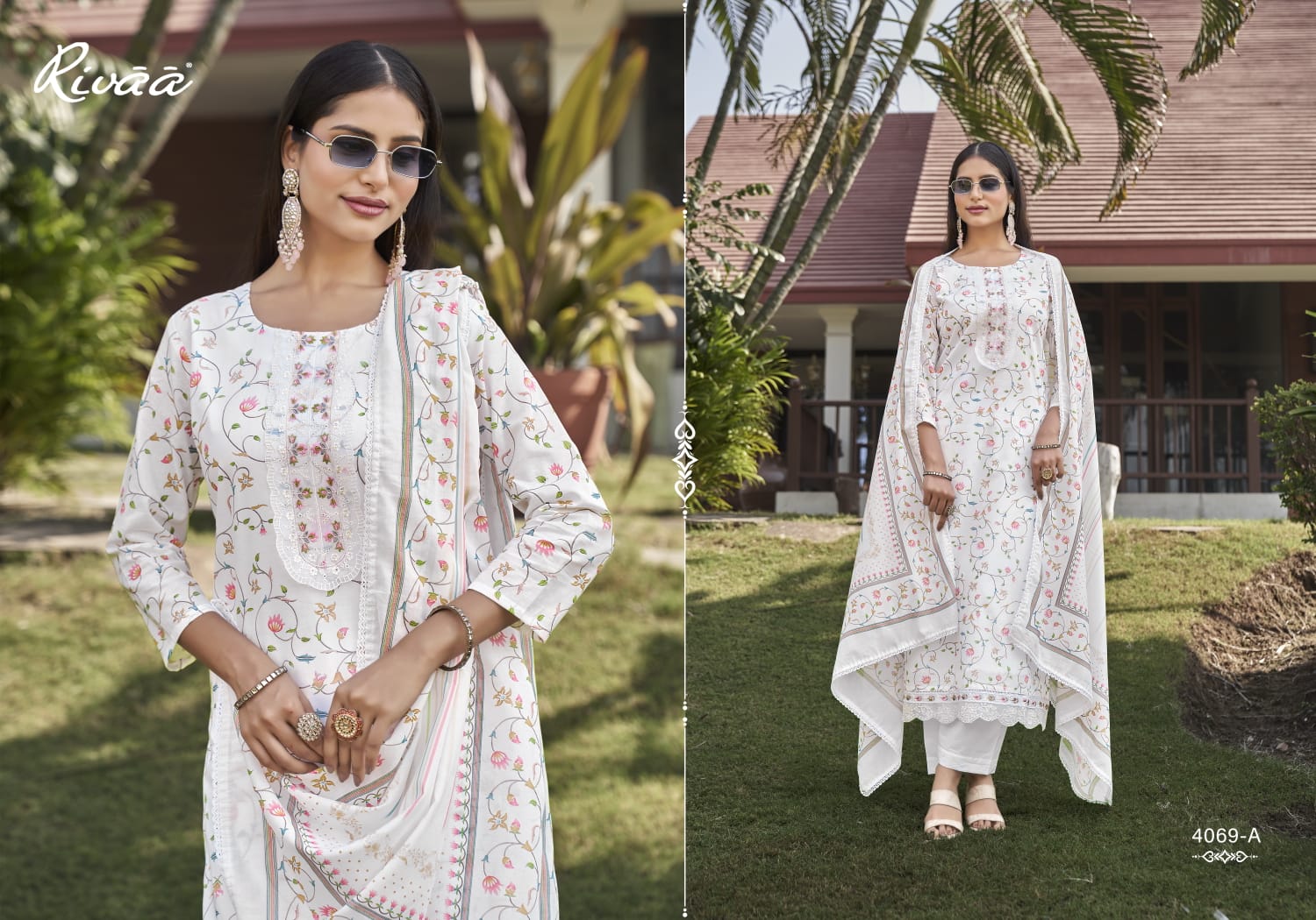 Nivaa 2 Rivaa Lawn Pant Style Suits Manufacturer India