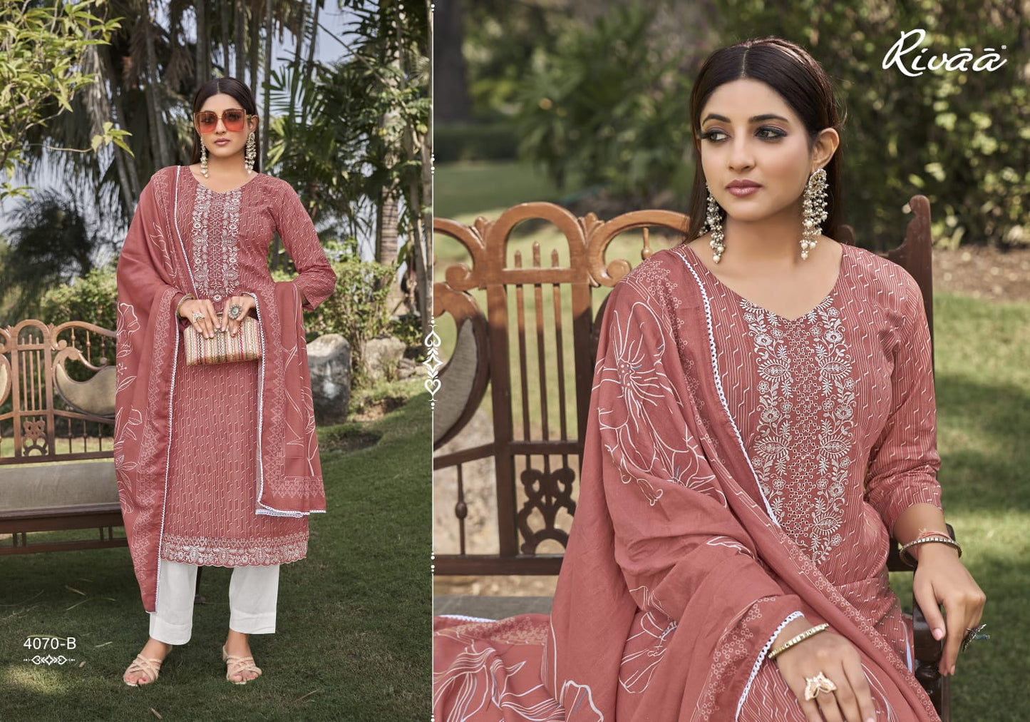 Nivaa 2 Rivaa Lawn Pant Style Suits Manufacturer India