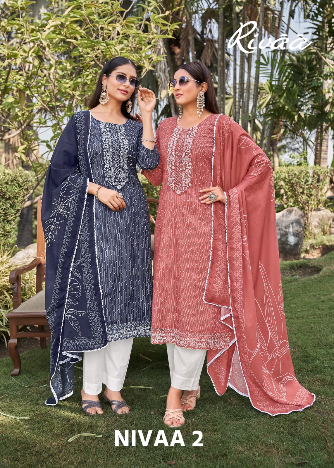 Nivaa 2 Rivaa Lawn Pant Style Suits Manufacturer India