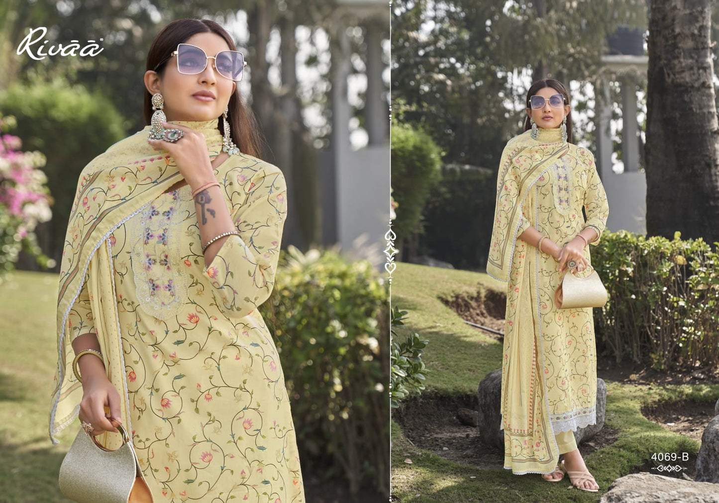Nivaa 2 Rivaa Lawn Pant Style Suits Manufacturer India