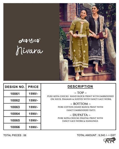 Nivara Jay Vijay Cotton Pant Style Suits Wholesale Price