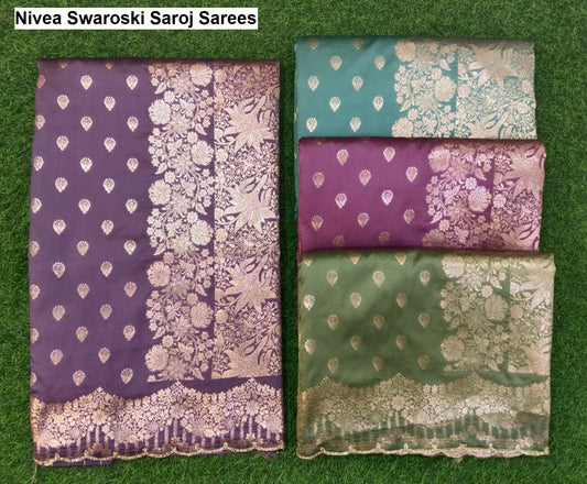 Nivea Swaroski Saroj Pure Silk Sarees Wholesaler Ahmedabad