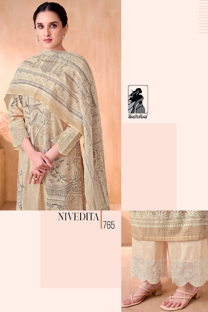 Nivedita Sahiba Cotton Lawn Plazzo Style Suits Supplier Gujarat