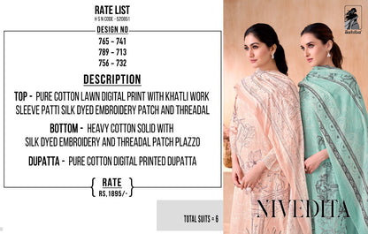 Nivedita Sahiba Cotton Lawn Plazzo Style Suits Supplier Gujarat