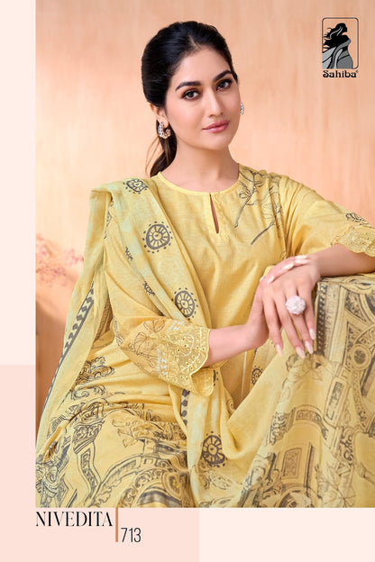 Nivedita Sahiba Cotton Lawn Plazzo Style Suits Supplier Gujarat