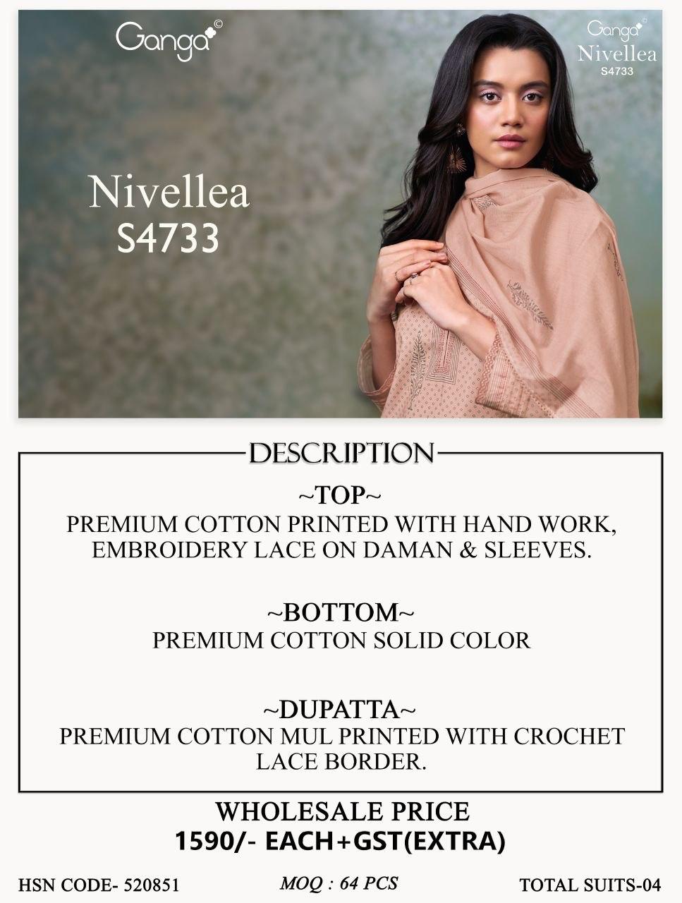 Nivellea S4733 Ganga Cotton Plazzo Style Suits Wholesaler India