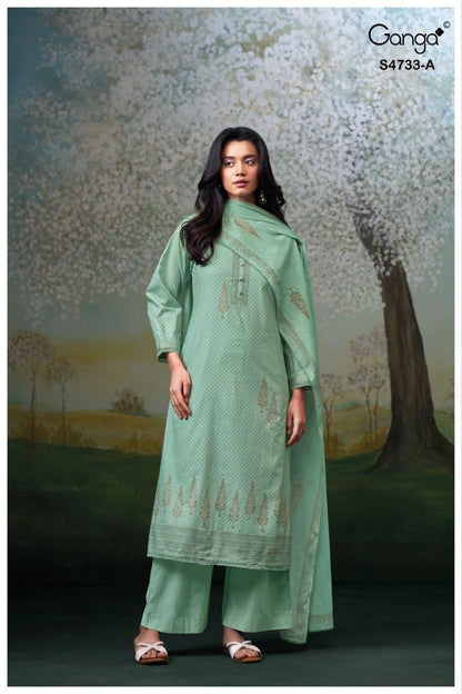 Nivellea S4733 Ganga Cotton Plazzo Style Suits Wholesaler India