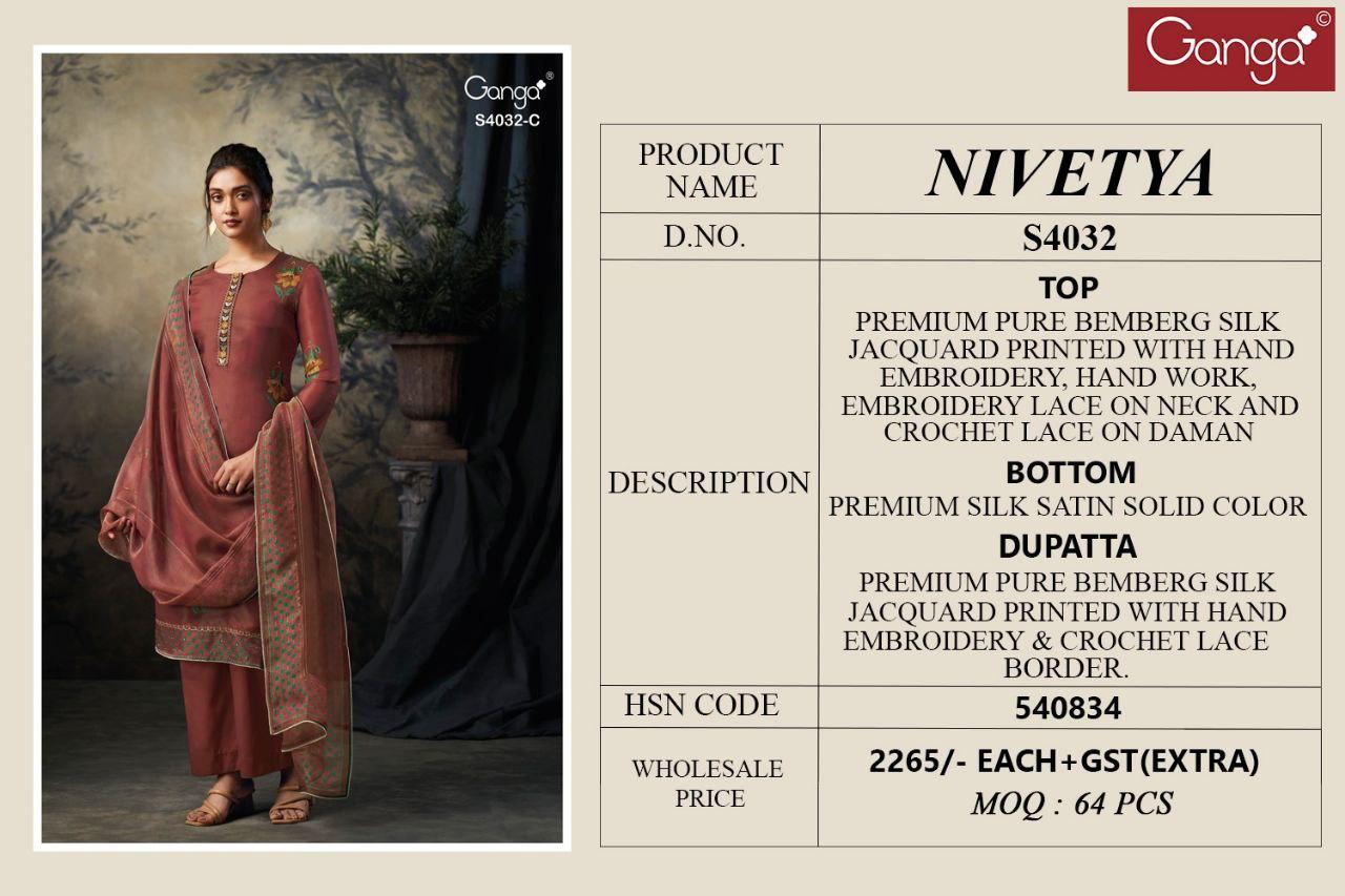 Nivetya 4032 Ganga Plazzo Style Suits Wholesaler