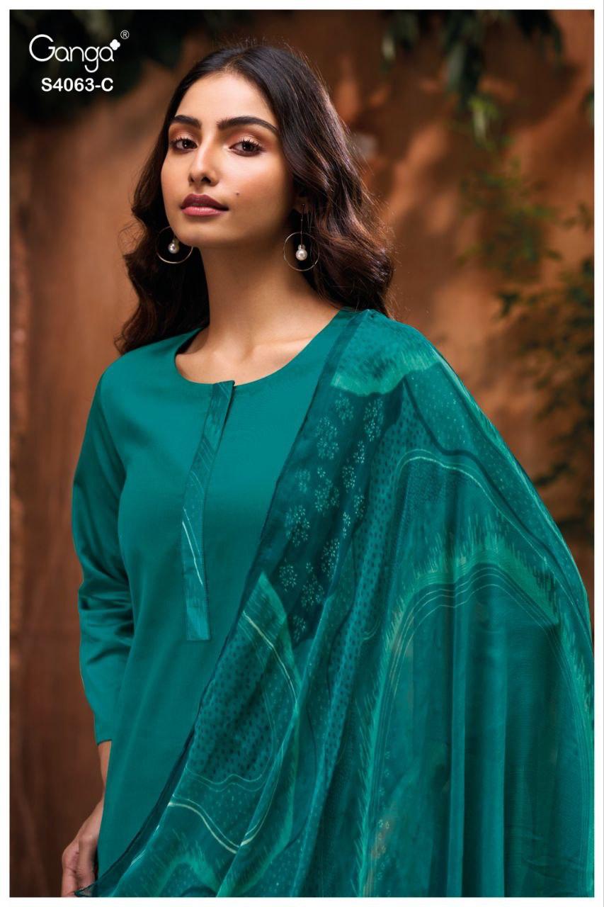 Niviana 4063 Ganga Premium Cotton Plazzo Style Suits Manufacturer Gujarat