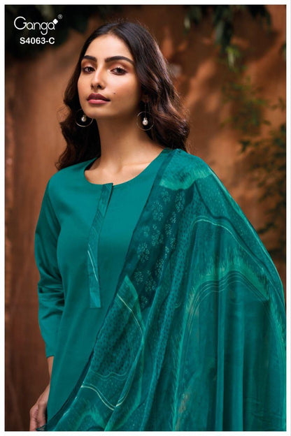 Niviana 4063 Ganga Premium Cotton Plazzo Style Suits Manufacturer Gujarat