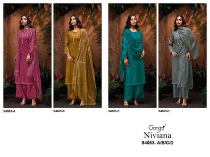 Niviana 4063 Ganga Premium Cotton Plazzo Style Suits Manufacturer Gujarat