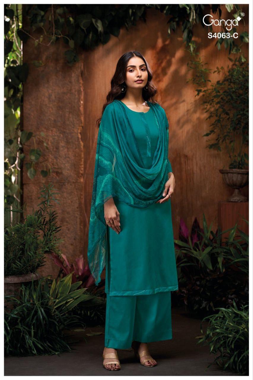 Niviana 4063 Ganga Premium Cotton Plazzo Style Suits Manufacturer Gujarat