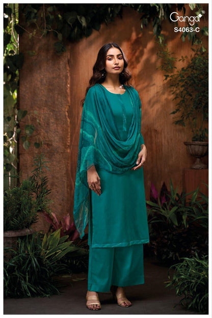 Niviana 4063 Ganga Premium Cotton Plazzo Style Suits Manufacturer Gujarat