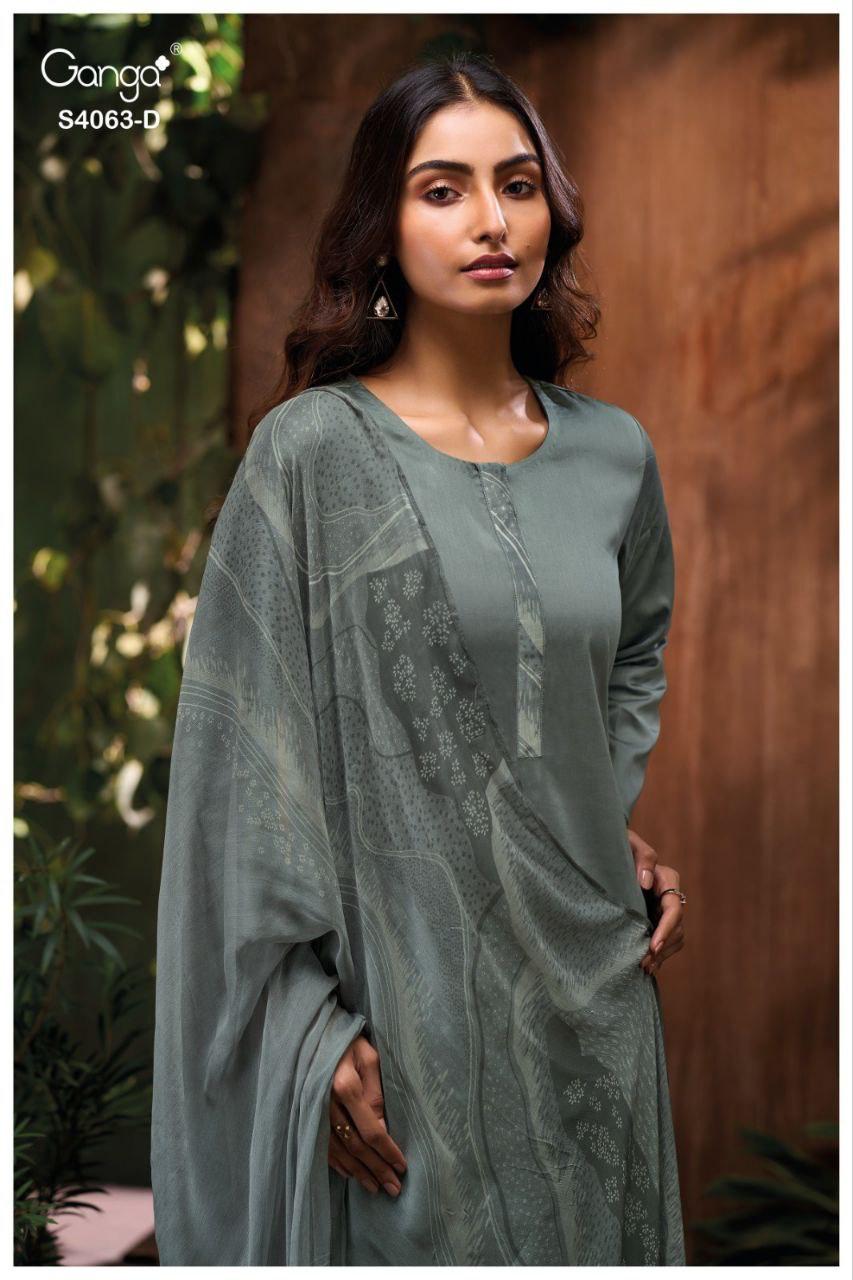 Niviana 4063 Ganga Premium Cotton Plazzo Style Suits Manufacturer Gujarat