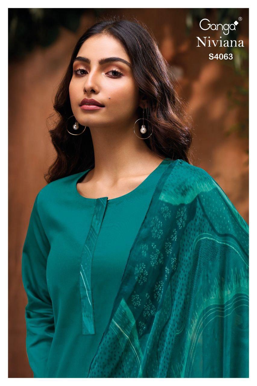 Niviana 4063 Ganga Premium Cotton Plazzo Style Suits Manufacturer Gujarat