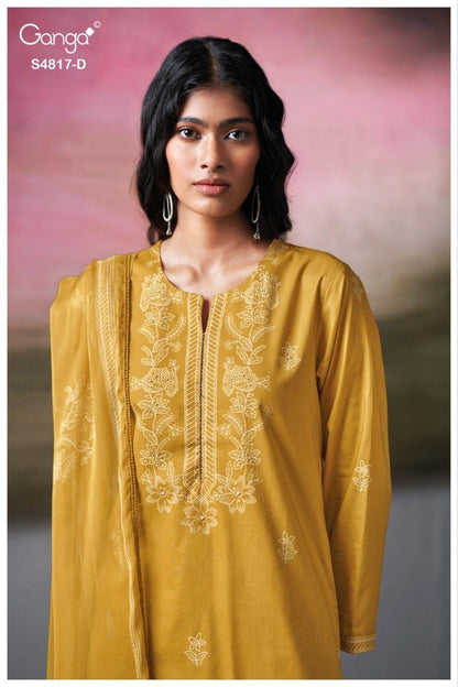 Nivika 4817 Ganga Cotton Plazzo Style Suits Supplier Ahmedabad