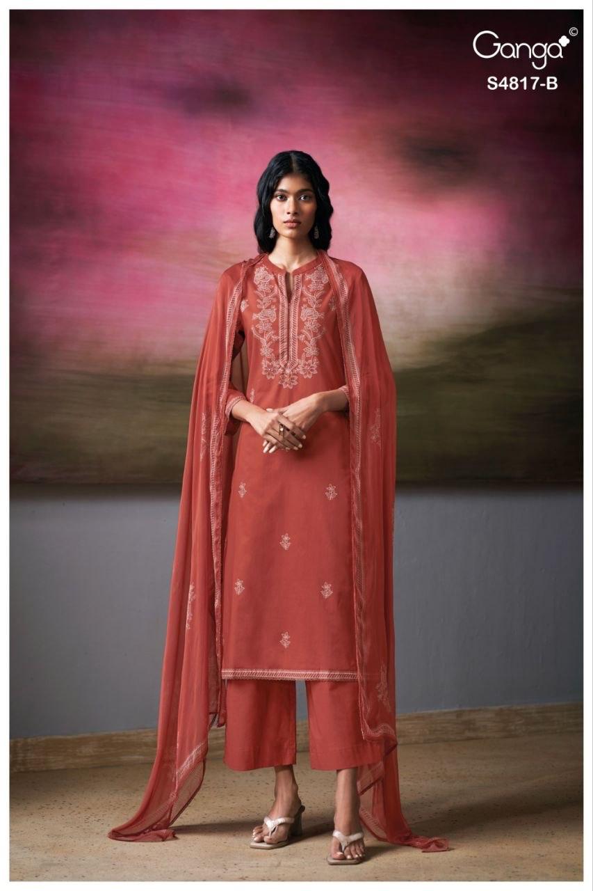 Nivika 4817 Ganga Cotton Plazzo Style Suits Supplier Ahmedabad