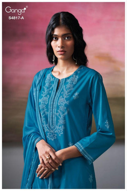 Nivika 4817 Ganga Cotton Plazzo Style Suits Supplier Ahmedabad
