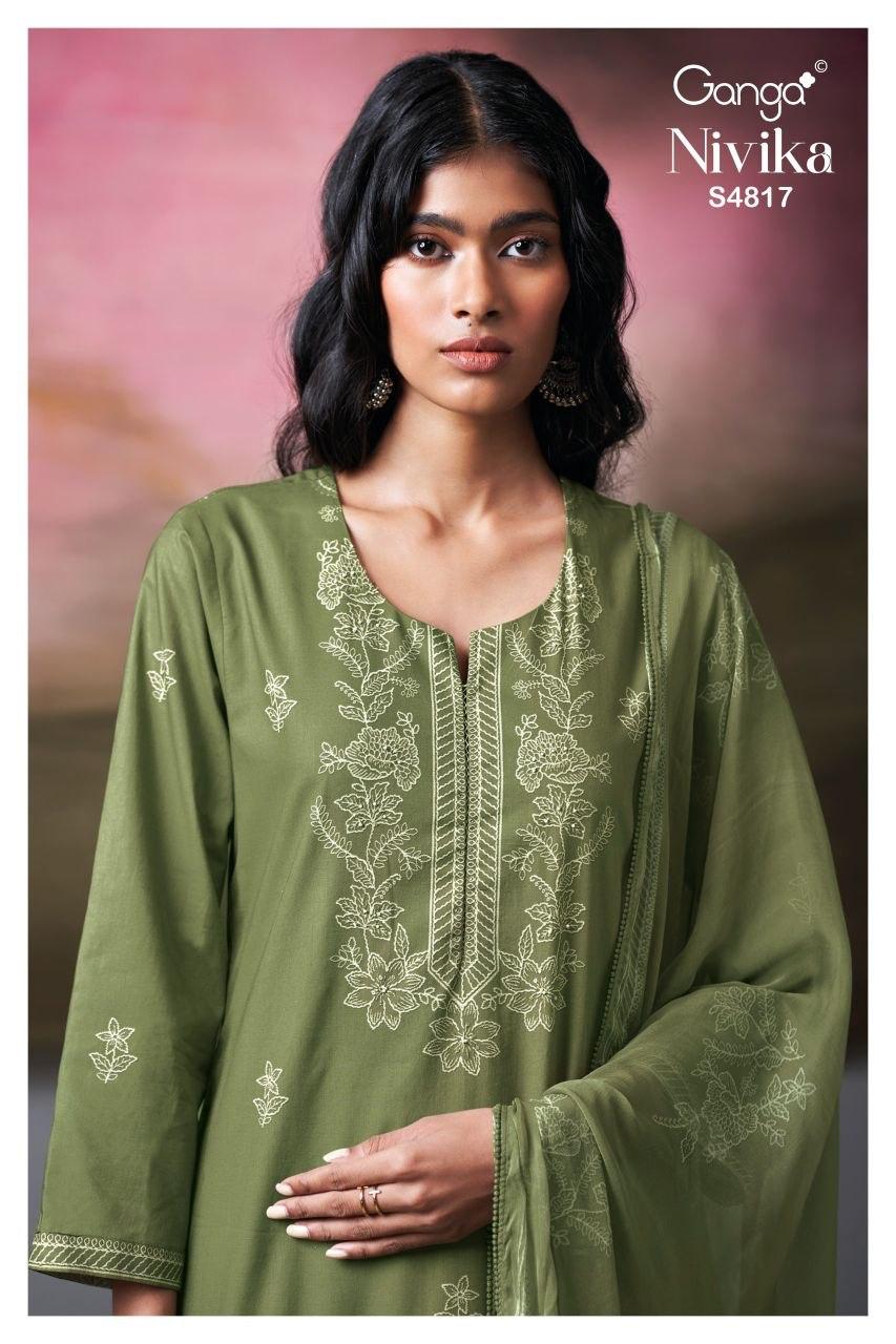 Nivika 4817 Ganga Cotton Plazzo Style Suits Supplier Ahmedabad