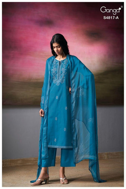 Nivika 4817 Ganga Cotton Plazzo Style Suits Supplier Ahmedabad