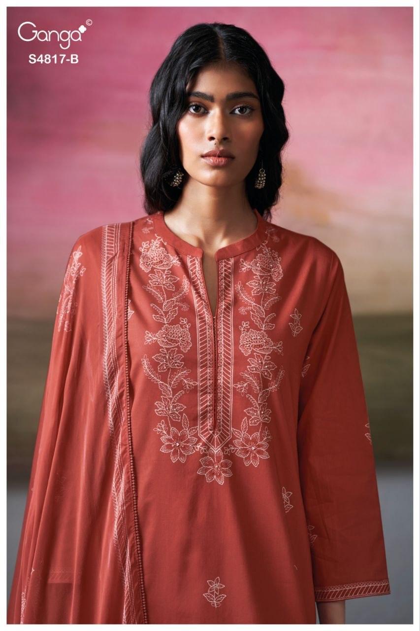 Nivika 4817 Ganga Cotton Plazzo Style Suits Supplier Ahmedabad