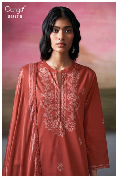 Nivika 4817 Ganga Cotton Plazzo Style Suits Supplier Ahmedabad