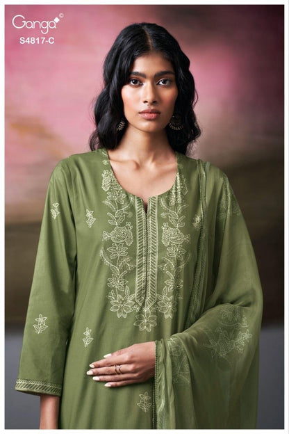 Nivika 4817 Ganga Cotton Plazzo Style Suits Supplier Ahmedabad