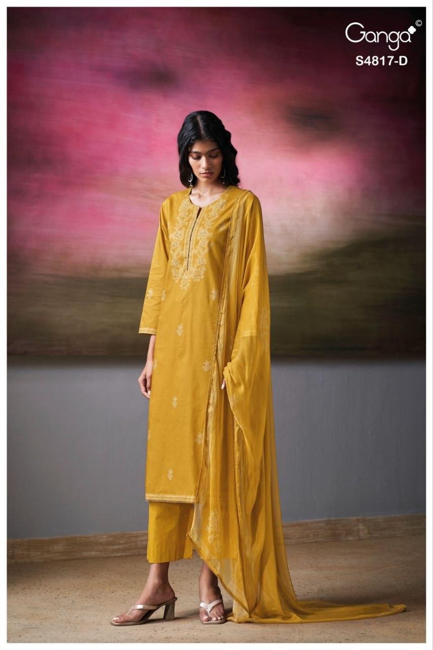 Nivika 4817 Ganga Cotton Plazzo Style Suits Supplier Ahmedabad