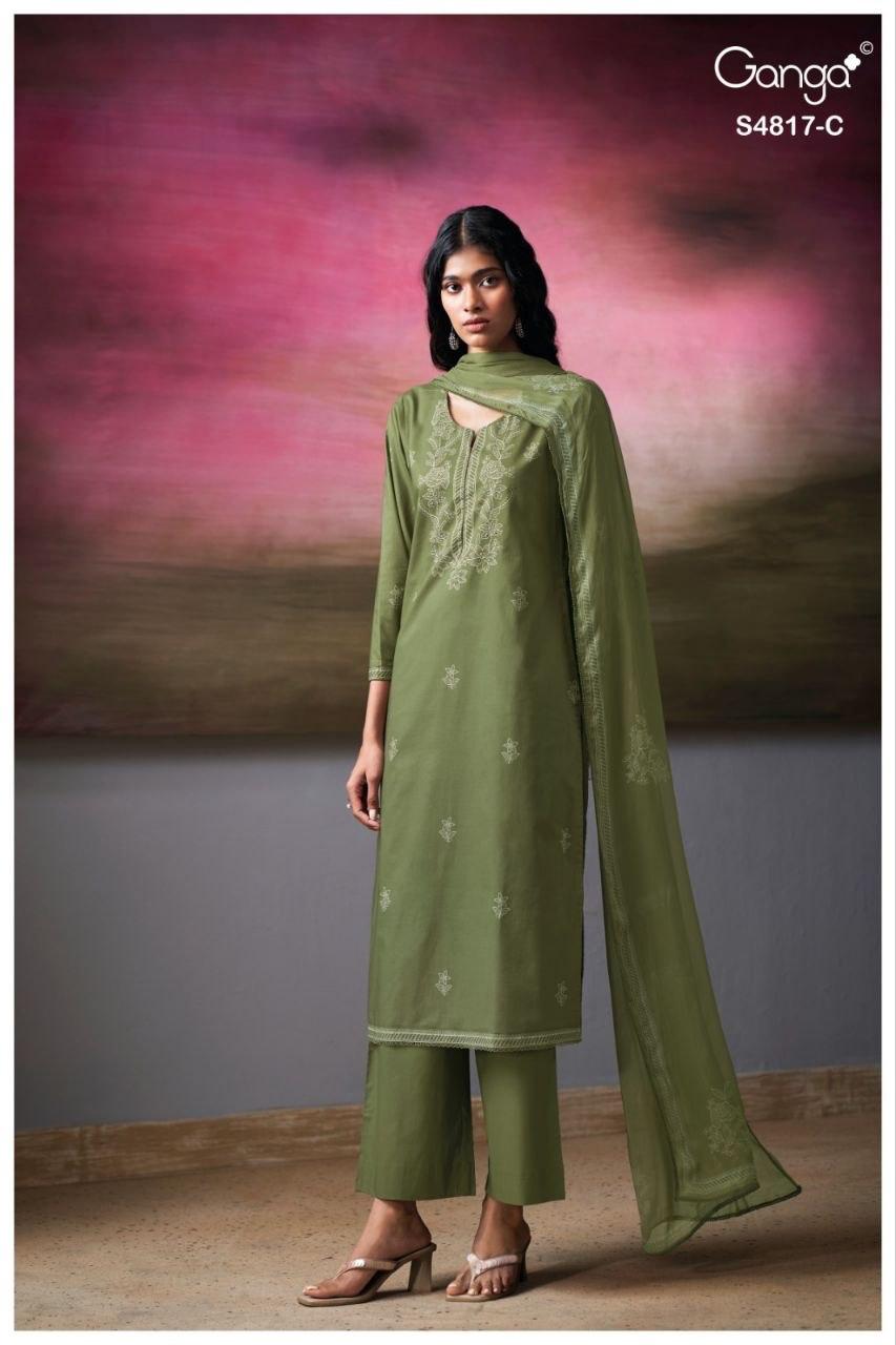 Nivika 4817 Ganga Cotton Plazzo Style Suits Supplier Ahmedabad