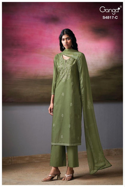 Nivika 4817 Ganga Cotton Plazzo Style Suits Supplier Ahmedabad